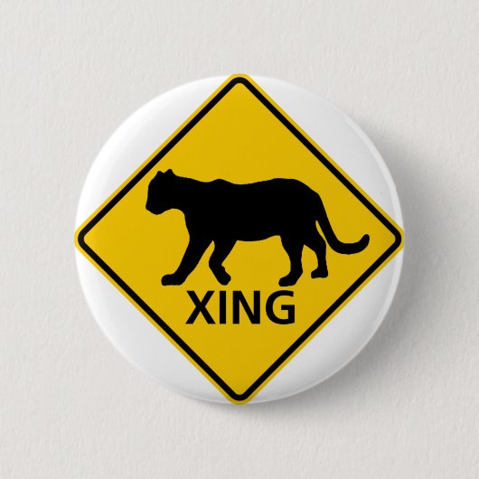 Panther Crossing Highway Ronde Button 5,7 Cm (Voorkant)