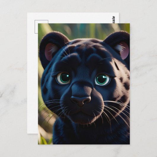 Panther dans l'Anime de la Jungle, Carte postale (Devant / Derrière)