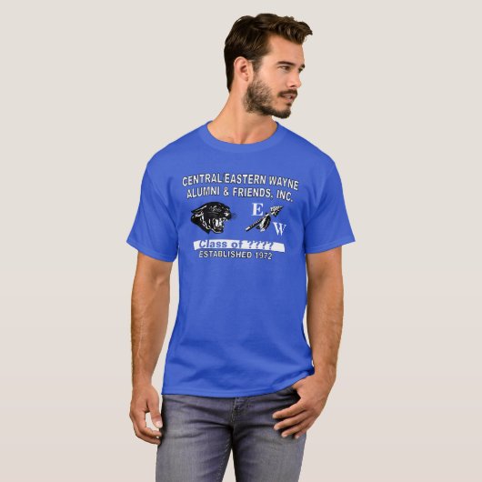 Panther en Trending EW Deep Royal Blue T-shirt (Voorkant volledig)