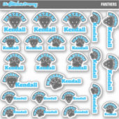 Panther gepersonaliseerde naamlabels | Stickers va (Voorkant)