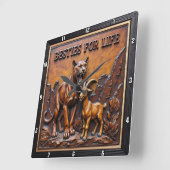 Panther Goat Dark Forest Vierkante Klok (Hoek)