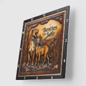 Panther Goat Textured Forest Vierkante Klok (Hoek)