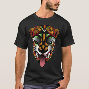 Panther Huichol Sugar Skull Mexican Aztec Ocelot A T-shirt