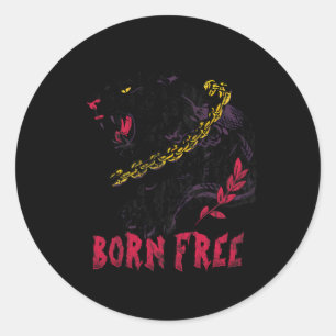 Panther met ketting zwarte geschiedenis maand Afri Ronde Sticker