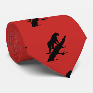 Panther op elke kleur stropdas