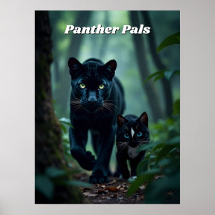 Panther Pals - Grote en kleine kat Poster