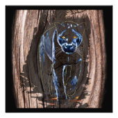 Panther-panter uit hout foto afdruk (Voorkant)