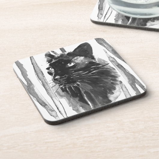 Panther Portrait Bier Onderzetter (Linkerzijde)