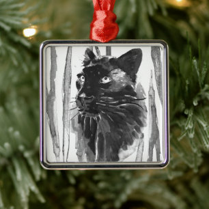 Panther Portrait Metalen Ornament