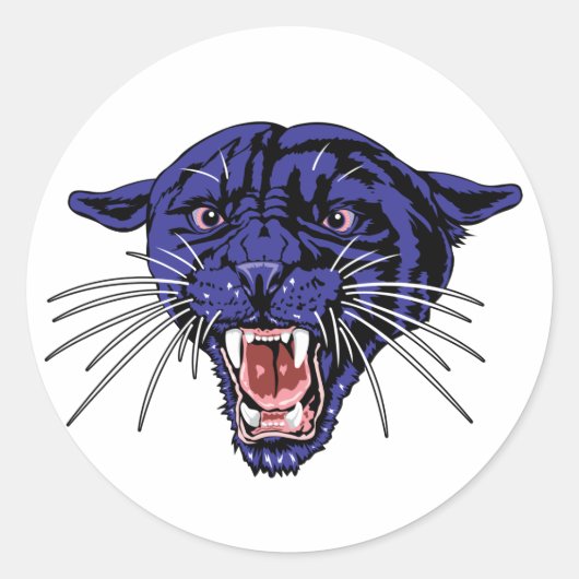 Panther Roar Ronde Sticker (Voorkant)