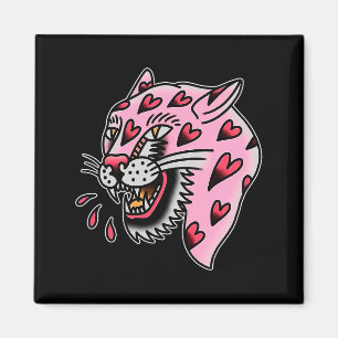 Panther Roze X Hart Liefde Traditionele Flash Prem Magneet