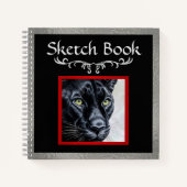 Panther Sketch, Silver Border Hard Hoesje Sketch Notitieboek (Voorkant)