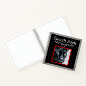 Panther Sketch, Silver Border Hard Hoesje Sketch Notitieboek (Binnen)
