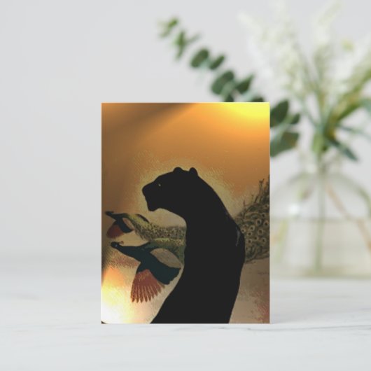 Panther Sunset Briefkaart (Staand voorkant)