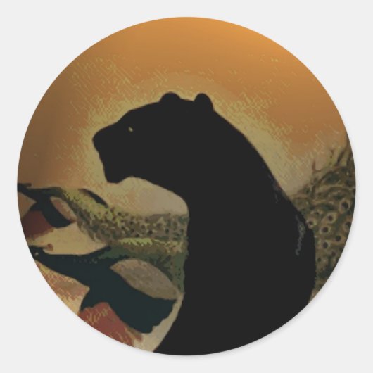 Panther Sunset Sticker (Voorkant)