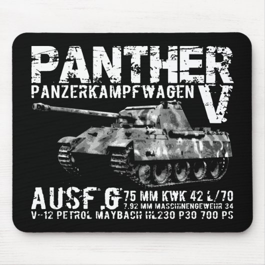 Panther Tank Mousepad Muismat (Voorkant)