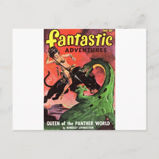 Panther vs Dinosaur Briefkaart (Voorkant)