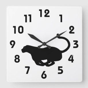 Panther Wall Clock Vierkante Klok