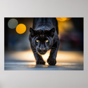 Panther Wildlife Animal Op Straat Poster