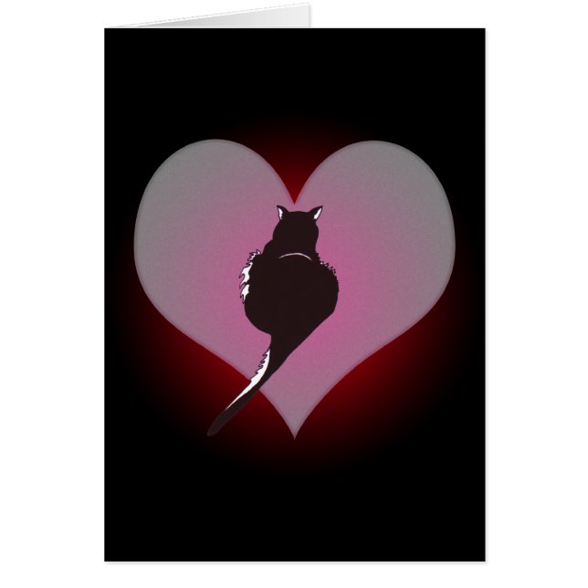 Panthère de chat noir ma carte de coeur (Devant)