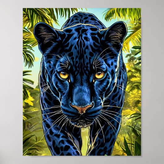 Panthère majestueuse Art mural de la jungle faune (Devant)