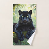 Panthère noire dans la jungle (Serviette à main)