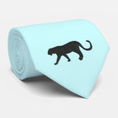 Panthère noire sur le cravate bleu-clair (Roulé)