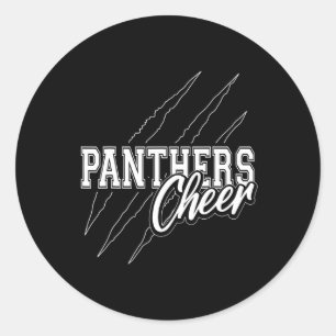 Panthers Cheer Terug naar School Cheerleading Team Ronde Sticker