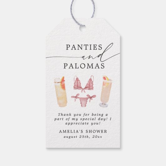Panties & Palomas Vrijgezellenfeest Bachelorette Cadeaulabel (Achterkant)