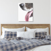 Panting Harlequin Great Dane Canvas Afdruk (Insitu (Slaapkamer))