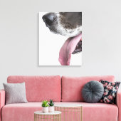 Panting Harlequin Great Dane Canvas Afdruk (Insitu (Woonkamer))