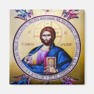 Pantocrator Jezus Christus engelen orthodox icoon Magneet
