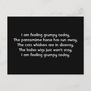 Pantomime. Poem. Black White Briefkaart