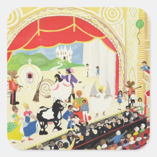 Pantomime Vierkante Sticker (Voorkant)