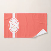 Pantone Living Coral Monogram Bad Handdoek (Handdoek)