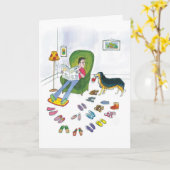 Pantoufles de berger australien - Carte d'annivers (Fleur jaune)