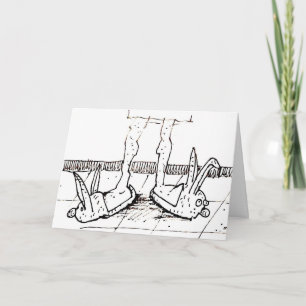 Pantoufles de lapin drôle Carte Joyeux Anniversair