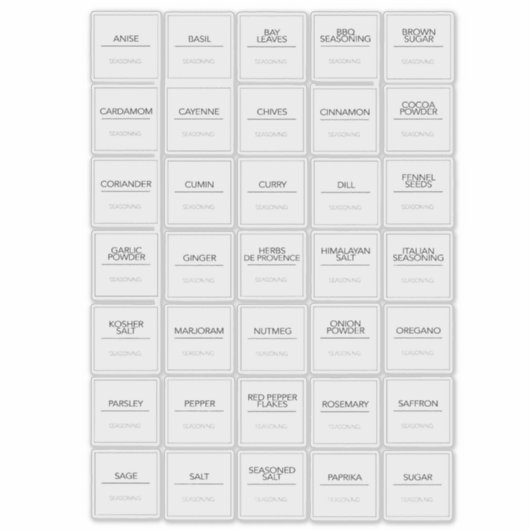 Pantry Labels Stickers (Voorkant)