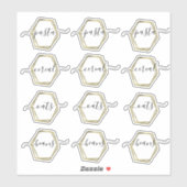 Pantry Organisatie Faux Gold Geometrisch Script Sticker (Vel)