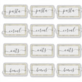 Pantry Organisatie Faux Gold Script Sticker (Voorkant)