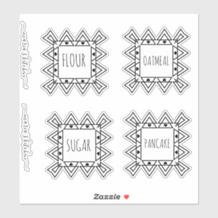 Pantry Organization Square Border Heart Sticker