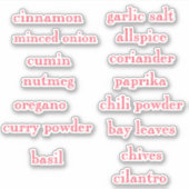 Pantry Spices Set Red Font Sticker (Devant)