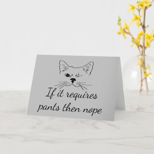 Pants Nope Fun Empath Introvert Quote Kaart (Gele Bloem)