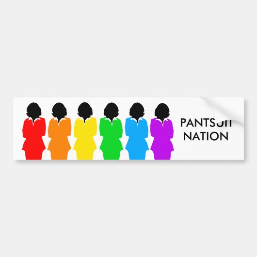 Pantsuit nation Rainbow Women Bumpersticker (Voorkant)