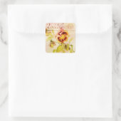  panty bloem briefkaart vierkante sticker (Tas)