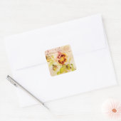  panty bloem briefkaart vierkante sticker (Envelop)