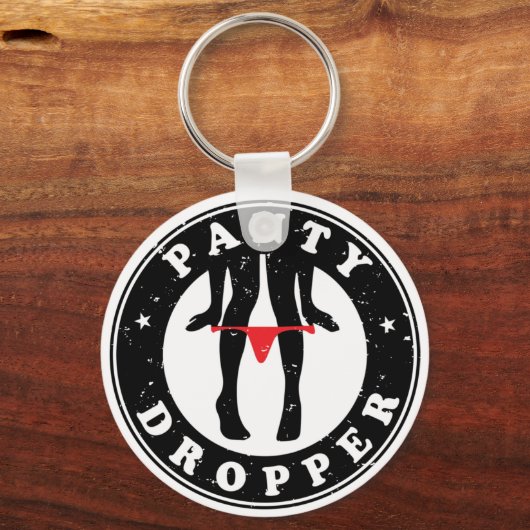 Panty Dropper Custom-Cut Vinyl Sticker Sleutelhanger (Achterkant)