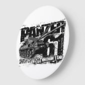 Panzer 61 Arrondi (Grande) Horloge murale (Angle)