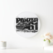 Panzer 61 Arrondi (Grande) Horloge murale (Maison)