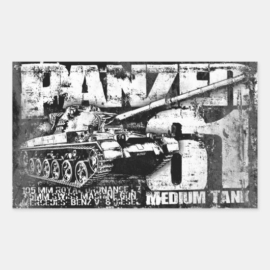 Panzer 61 Stickers Rectangle (Devant)